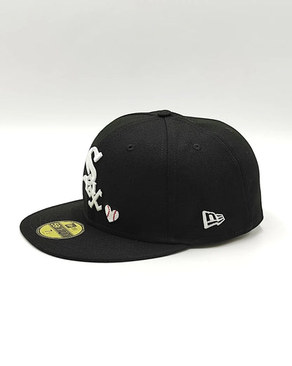 Chicago White Sox New Era Team Heart 59Fifty Fitted - Black, White, Red