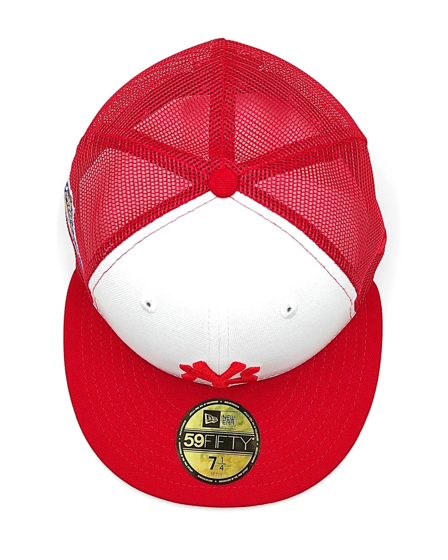 New Era 59Fifty New York Yankees 1996 World Series Patch Trucker Rail Hat - BLanco, Rojo