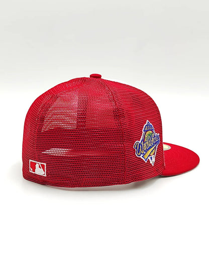 New Era 59Fifty New York Yankees 1996 World Series Patch Trucker Rail Hat - BLanco, Rojo