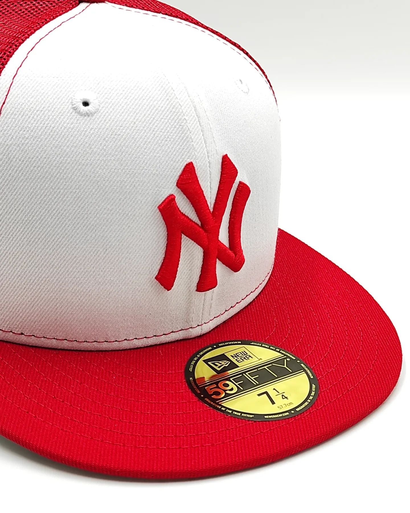 New Era 59Fifty New York Yankees 1996 World Series Patch Trucker Rail Hat - BLanco, Rojo