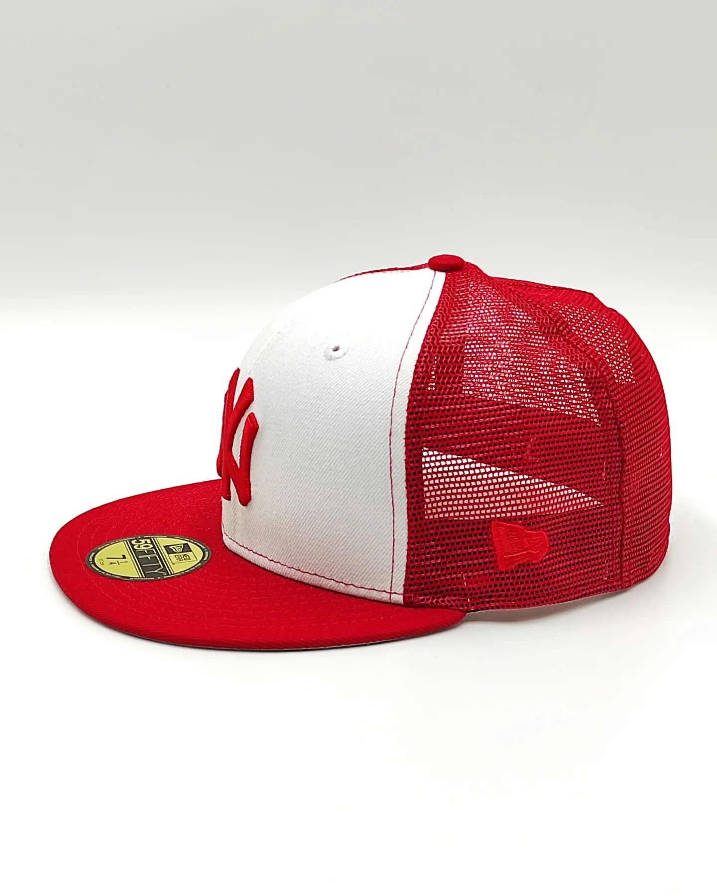 New Era 59Fifty New York Yankees 1996 World Series Patch Trucker Rail Hat - BLanco, Rojo