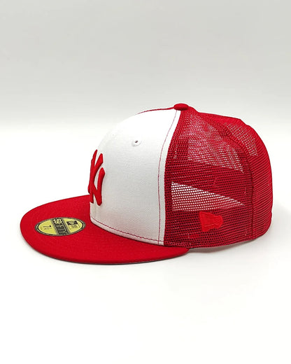 New Era 59Fifty New York Yankees 1996 World Series Patch Trucker Rail Hat - BLanco, Rojo