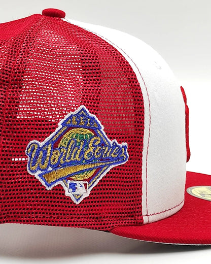 New Era 59Fifty New York Yankees 1996 World Series Patch Trucker Rail Hat - BLanco, Rojo
