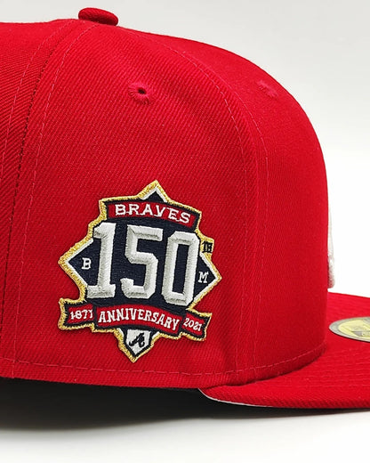 New Era 59fifty Bravos de Atlanta 150th Aniversario Side patch / Rojo blanco