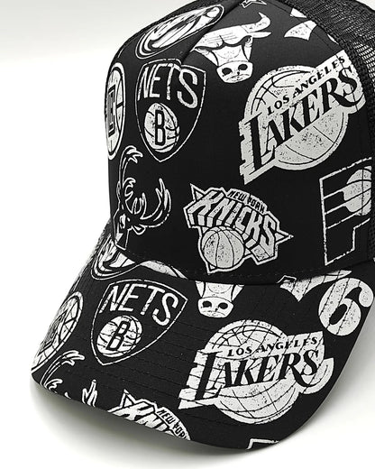 New Era ALL-OVER NBA trucker Black edition
