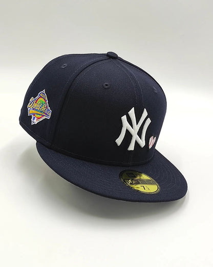 New York Yankees 1996 WORLD SERIES Exclusive TEAM HEARTS New Era Fitted 59Fifty MLB Hat -Navy
