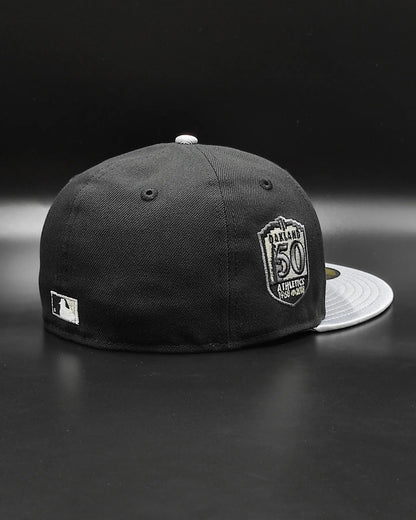 New Era 59Fifty Oakland Athletics 50th Anniversary Patch Alternate Hat - Black, Metallic Silver