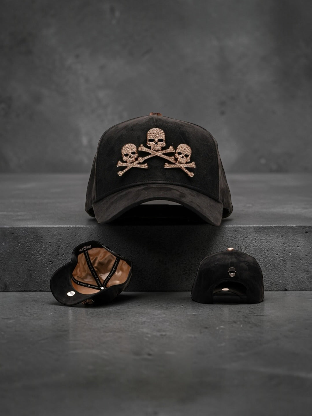 El Barbas Hats Rose Gold Skulls