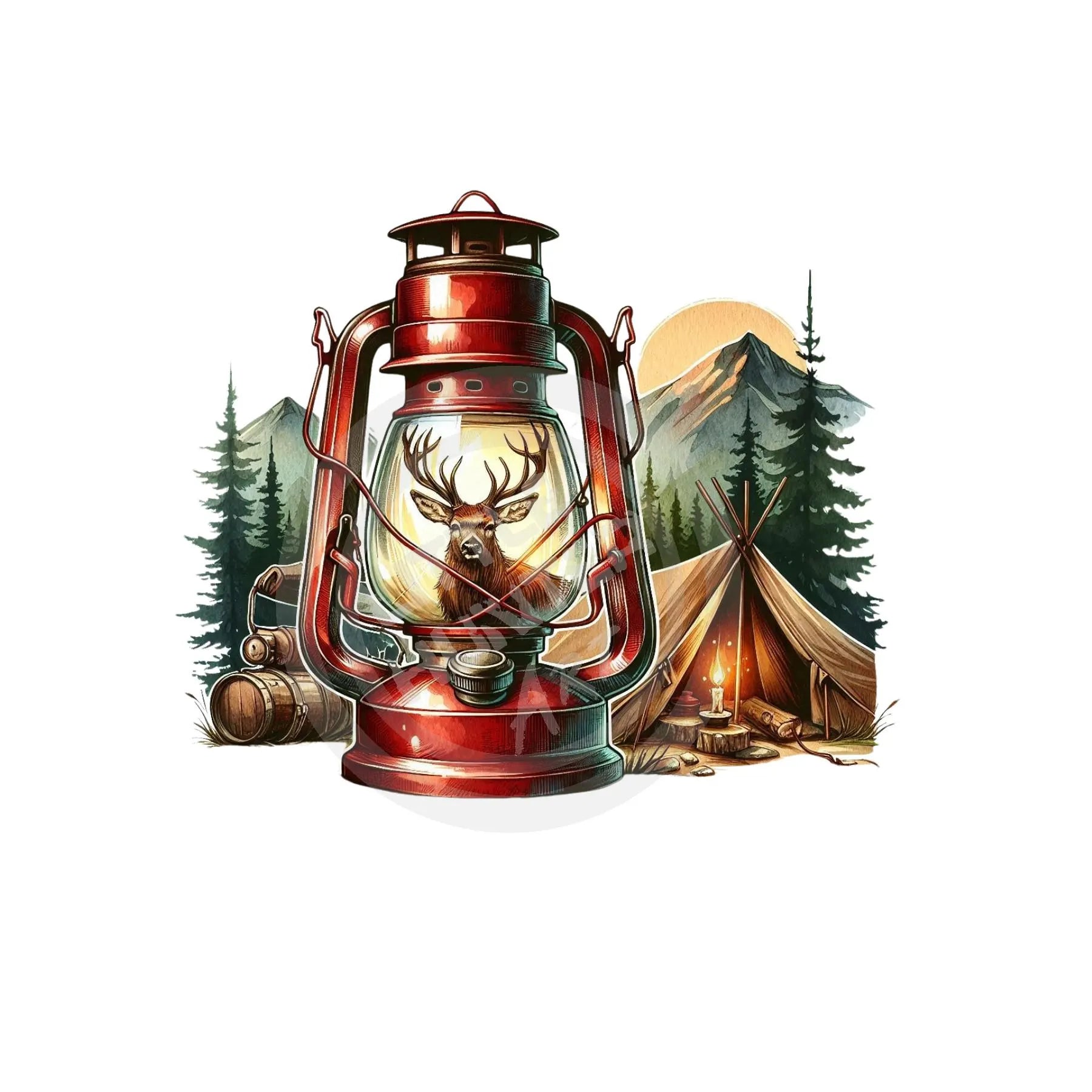 Red Camping Lantern PNG