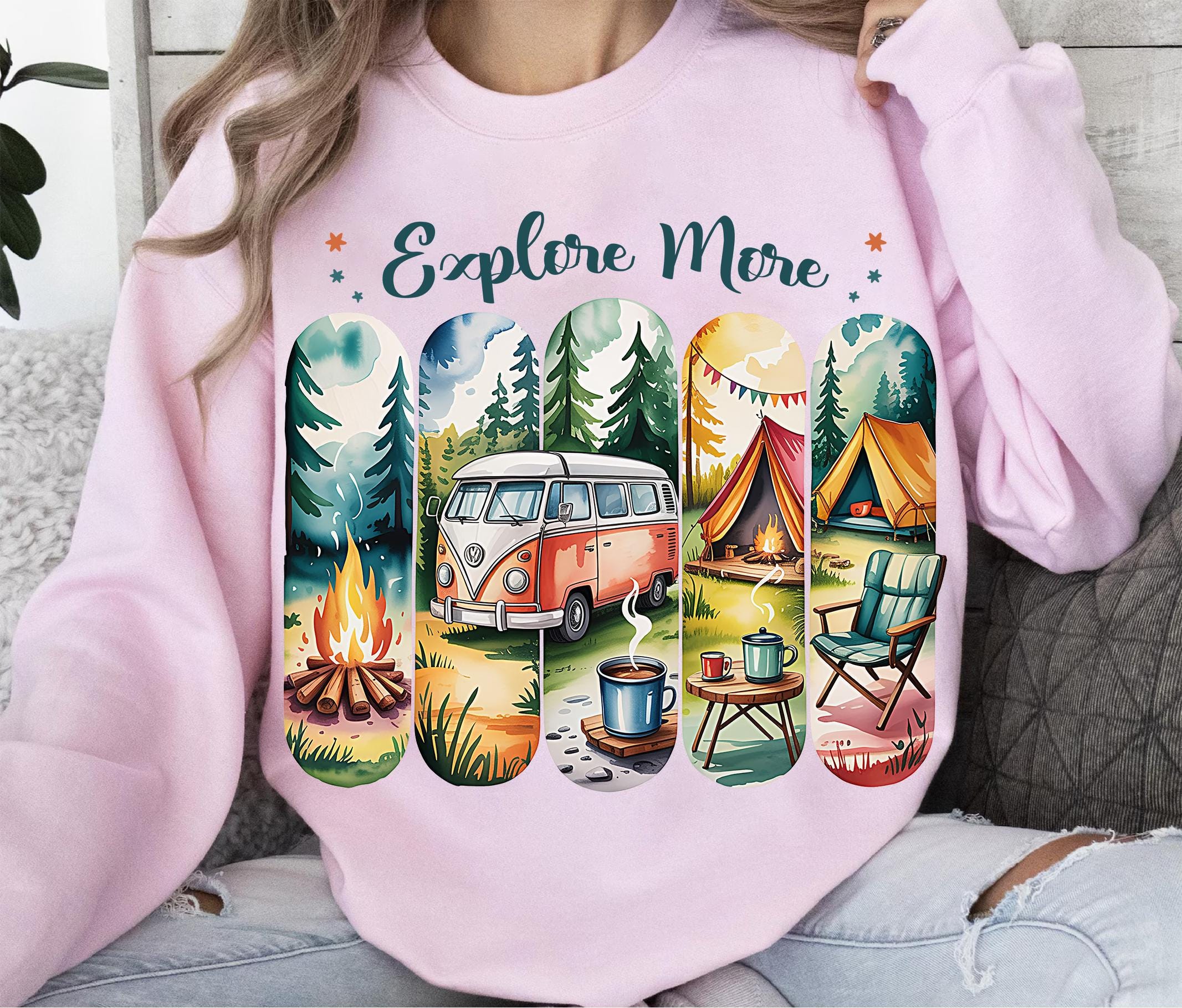 Camping Retro Camper PNG