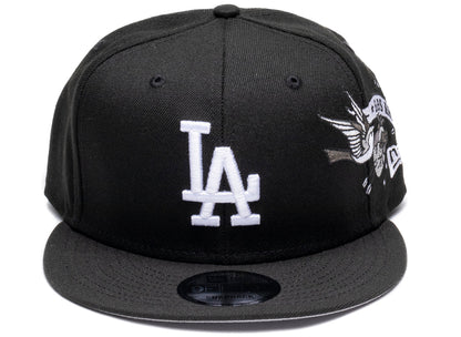 Los Angeles dodgers Gray Bottom City Art Side Patch New Era 9Fifty Snapback - Black