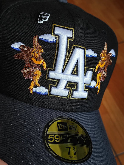 LOS ANGELES DODGERS MLB BLACK GRAPHITE TWO TONE PINK UV / NEW ERA 59FIFTY CAP