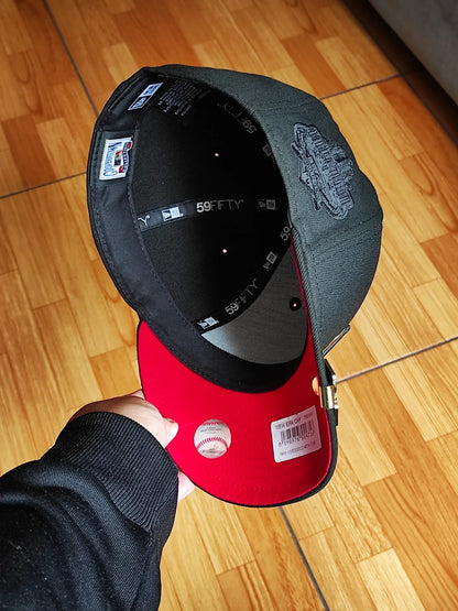 New Era Los Angeles Dodgers 40th Stadium Anniversary Blackout Red Fire Edition 59Fifty Fitted Hat