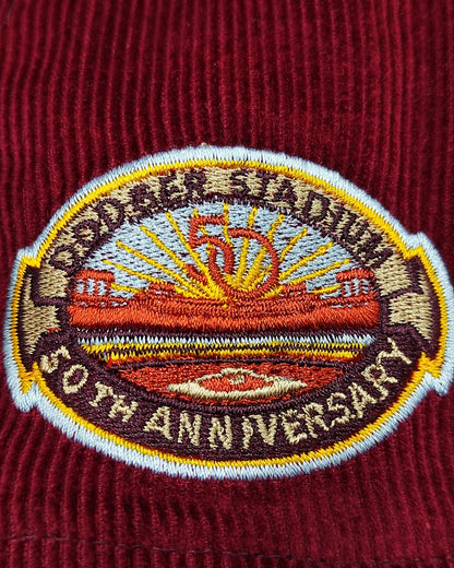 New Era 59fifty cord dream los angeles dodgers 50th anniversary stadium patch hat- maroon