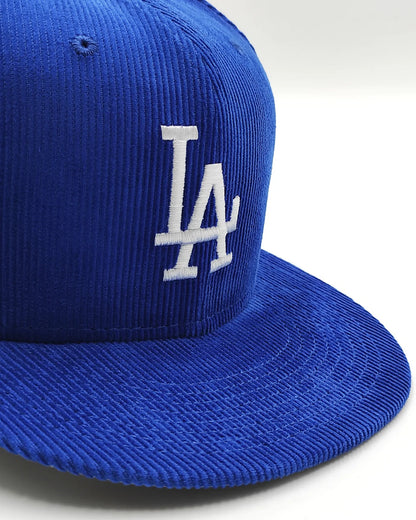 Los Angeles Dodgers OLD SCHOOL CORDUROY SIDE-PATCH Black Fitted Hat by New Era