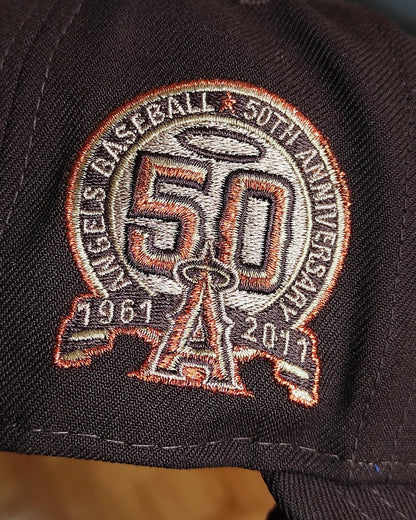 New Era Los Angeles Angels marrón oscuro  Bottom 50th Anniversary Side Patch 9Fifty New Era Snapback