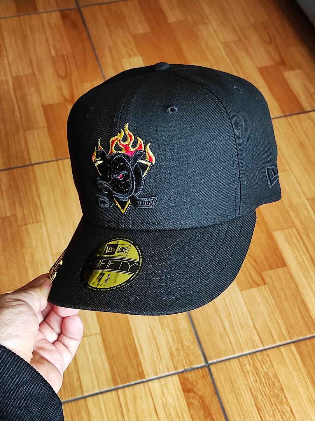 New Era Anaheim Ducks Inaugural Season Black Out Fire Edition 59Fifty Fitted Hat