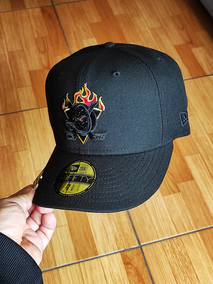 New Era Anaheim Ducks Inaugural Season Black Out Fire Edition 59Fifty Fitted Hat