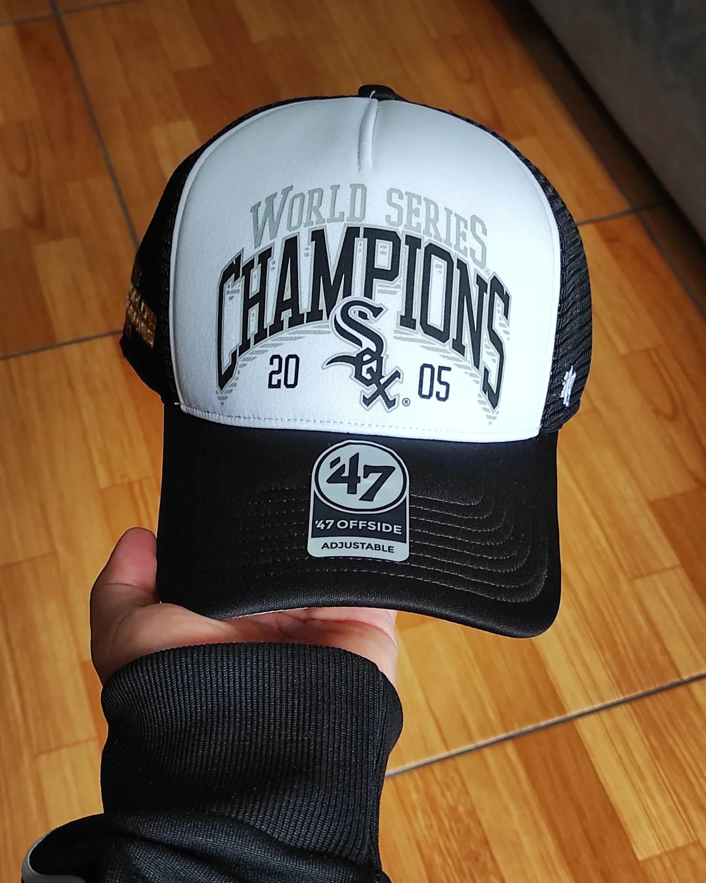 47Brand Chicago White Sox black white world series foam Trucker Snapback
