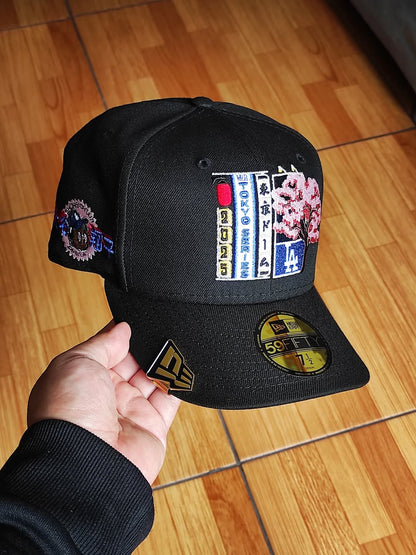 New Era Los Angeles Dodgers Tokyo🇯🇵 Series Black Pink Prime Edition 59Fifty Fitted Hat