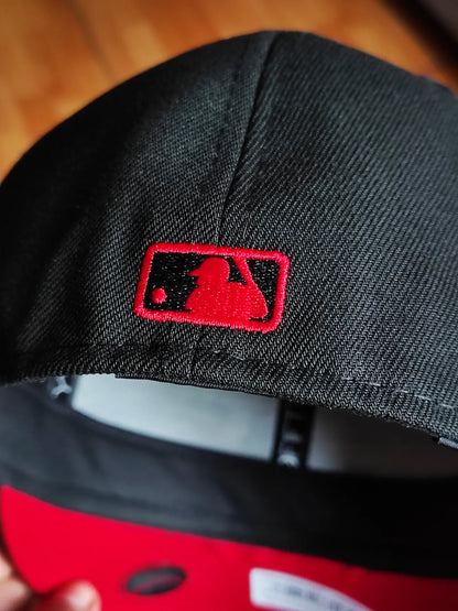 New Era Anaheim Angels 50th Anniversary Blackout Red Edition 59Fifty Fitted Hat