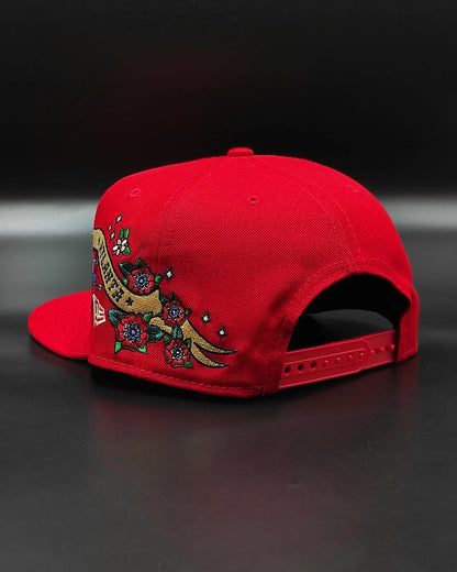 Atlanta Braves Gray Bottom City Art Side Patch New Era 9Fifty Snapback - Red