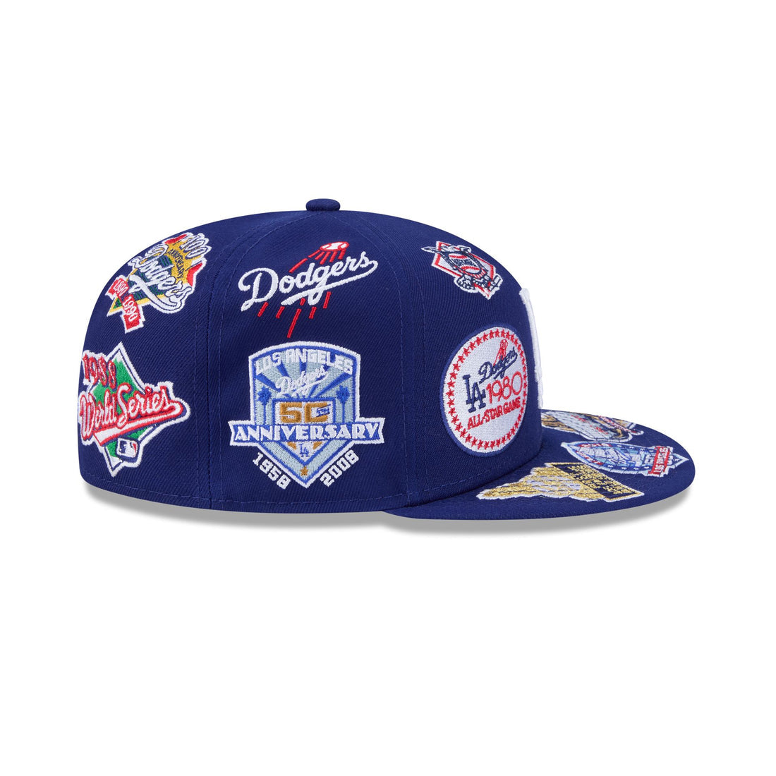 Royal Blue Los Angeles Dodgers All Over Logo Gray Bottom 59FIFTY New Era Fitted