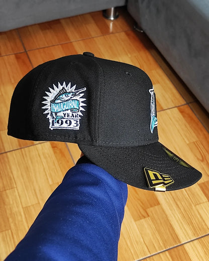 New Era Silky uv Florida Marlins inaugural season 59 Fifty black