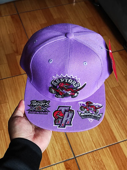 Toronto Raptors Mitchell & Ness NBA FRONT LOADED Snapback Hat- Purple
