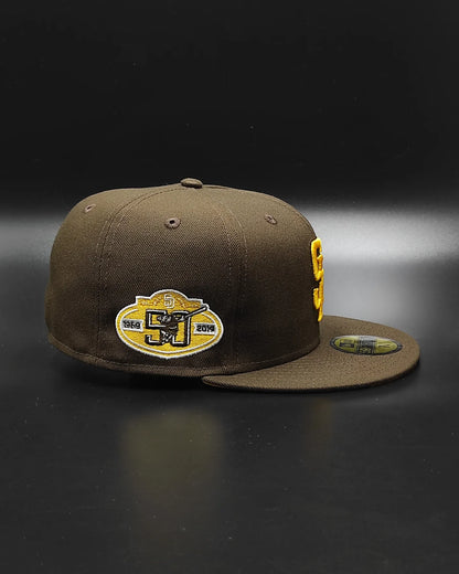 New Era San Diego padres 50th anniversary brown yellow edition 59fifty fitted hat