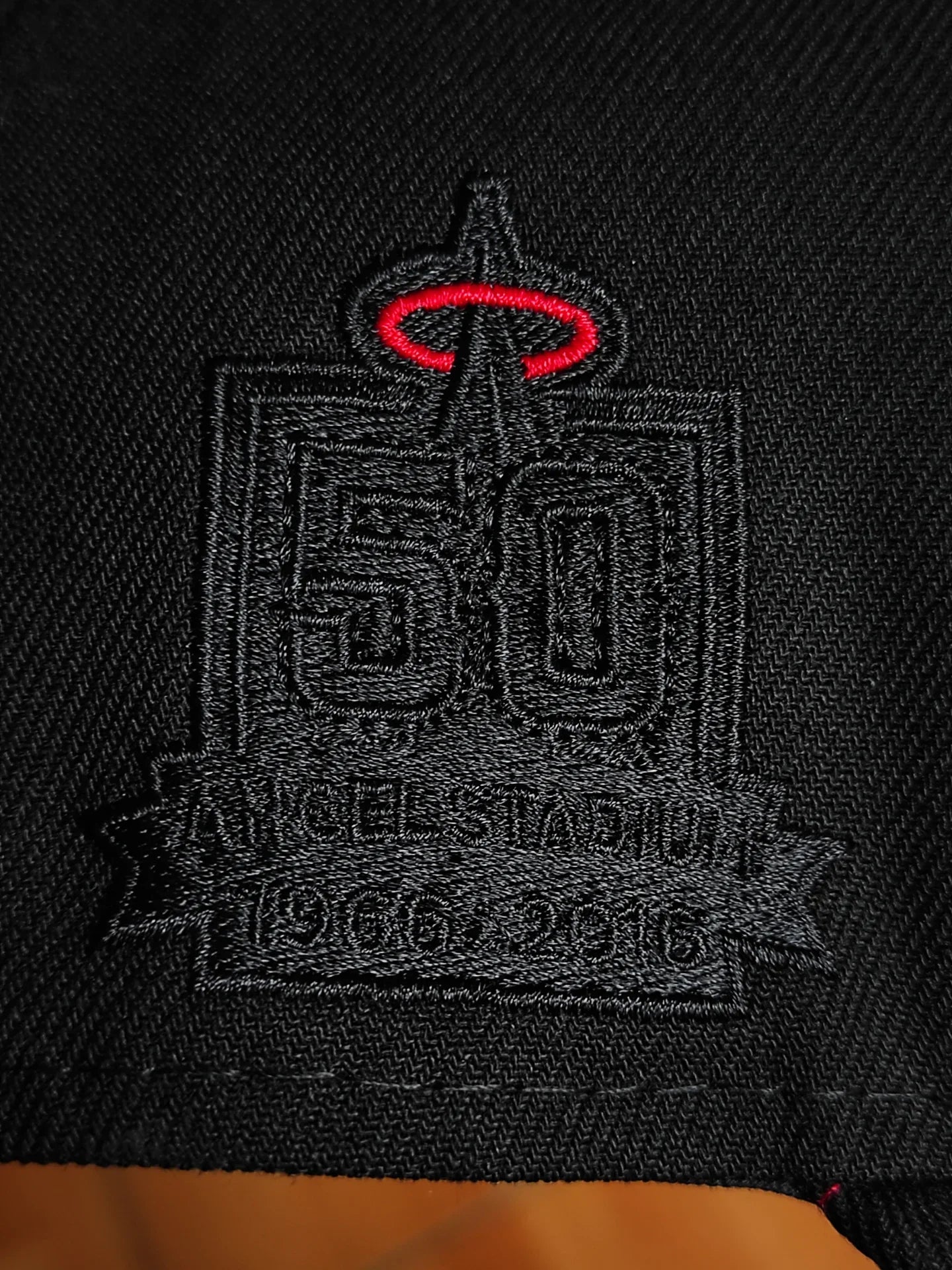 New Era Anaheim Angels 50th Anniversary Blackout Red Edition 59Fifty Fitted Hat