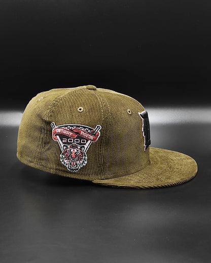 New Era 59fifty martini corduroy detroit tigers 2000 inaugural patch hat - olive