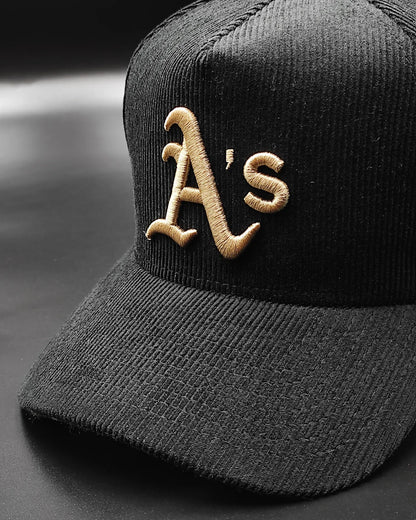 New Era Okland Athletics"Corduroy Black" 9 Forty A-FRAME snapback