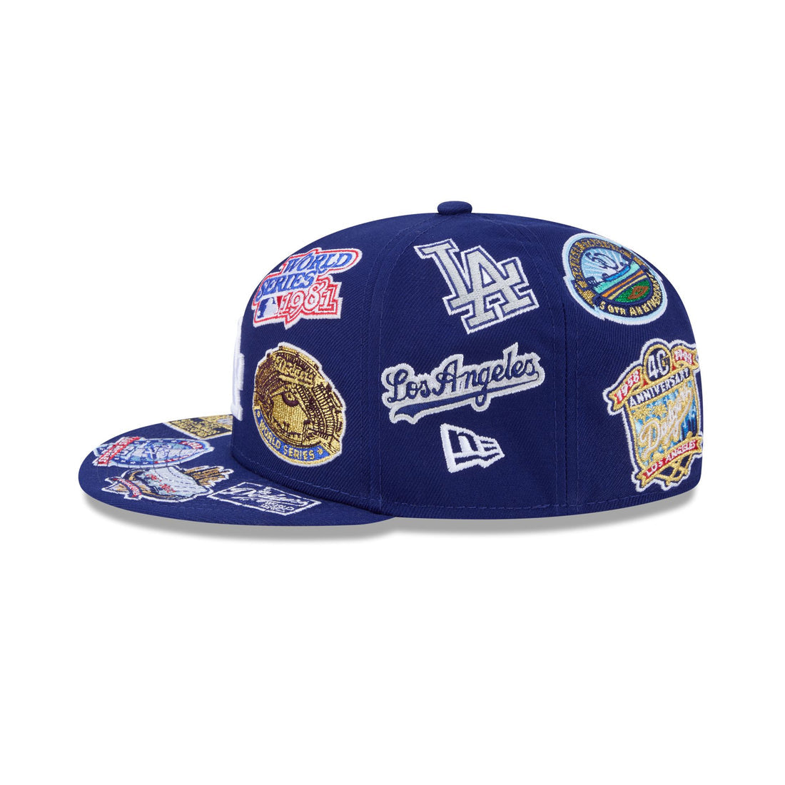 Royal Blue Los Angeles Dodgers All Over Logo Gray Bottom 59FIFTY New Era Fitted