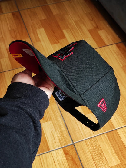 New Era Los Angeles Dodgers 50th Anniversary Blackout Red Prime Edition 9Fifty A Frame Snapback