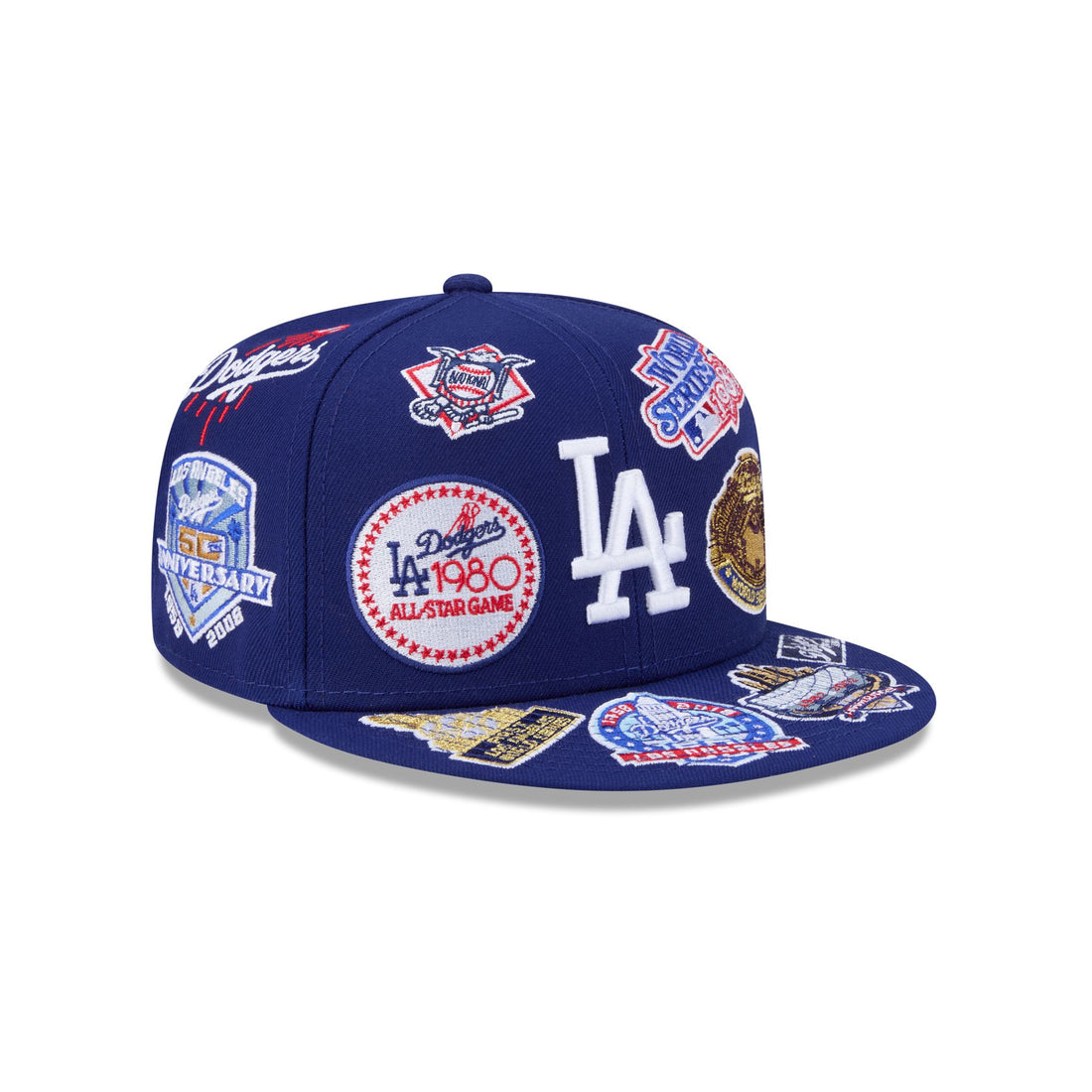 Royal Blue Los Angeles Dodgers All Over Logo Gray Bottom 59FIFTY New Era Fitted