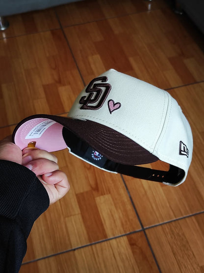 San diego padres'Pink Satin Hearts Walnut' 9FORTY A-Frame Snapback