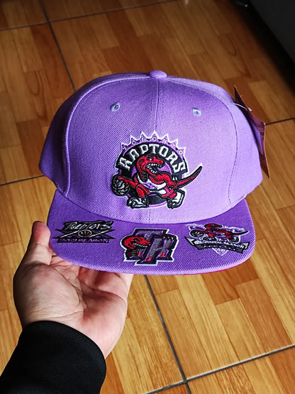 Toronto Raptors Mitchell & Ness NBA FRONT LOADED Snapback Hat- Purple