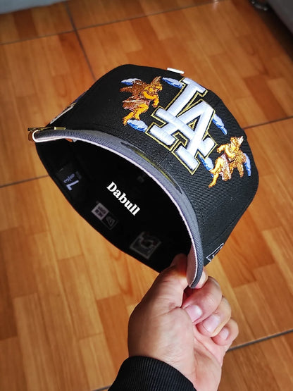 LOS ANGELES DODGERS MLB BLACK GRAPHITE TWO TONE PINK UV / NEW ERA 59FIFTY CAP