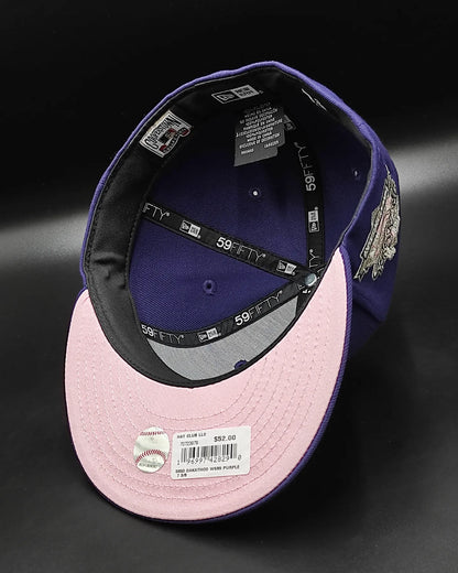 New Era Oakland Athletics 59 fifty world series patch pink uv hat - morado