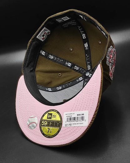 New Era 59fifty martini corduroy detroit tigers 2000 inaugural patch hat - olive