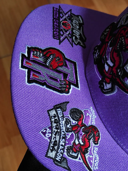 Toronto Raptors Mitchell & Ness NBA FRONT LOADED Snapback Hat- Purple