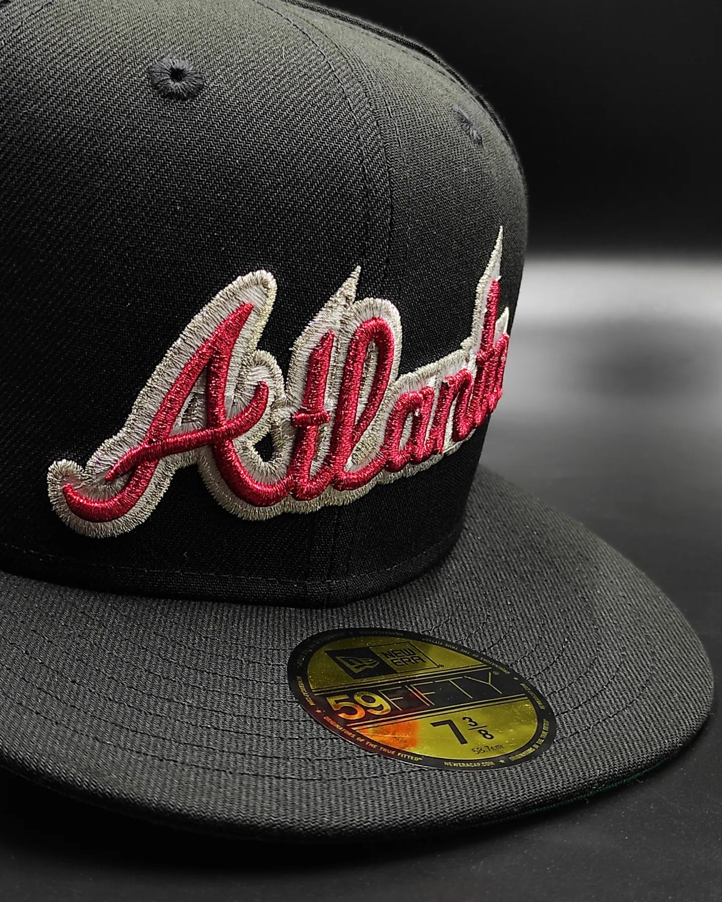 New Era Atlanta braves 150th anniversary black dome metallic edition 59fifty fitted hat