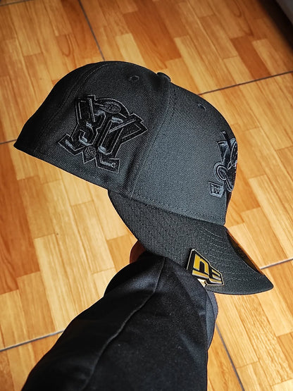 New Era Anaheim Ducks 30th Anniversary Blackout Orange Laser Prime Edition 59Fifty Fitted Hat