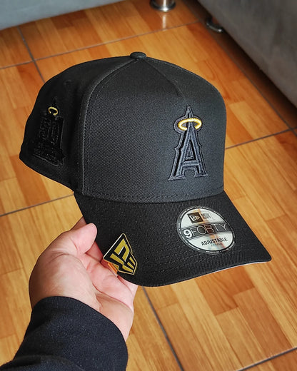 New Era Anaheim Angels Gold Black Classic 9Forty A Frame Snapback Hat