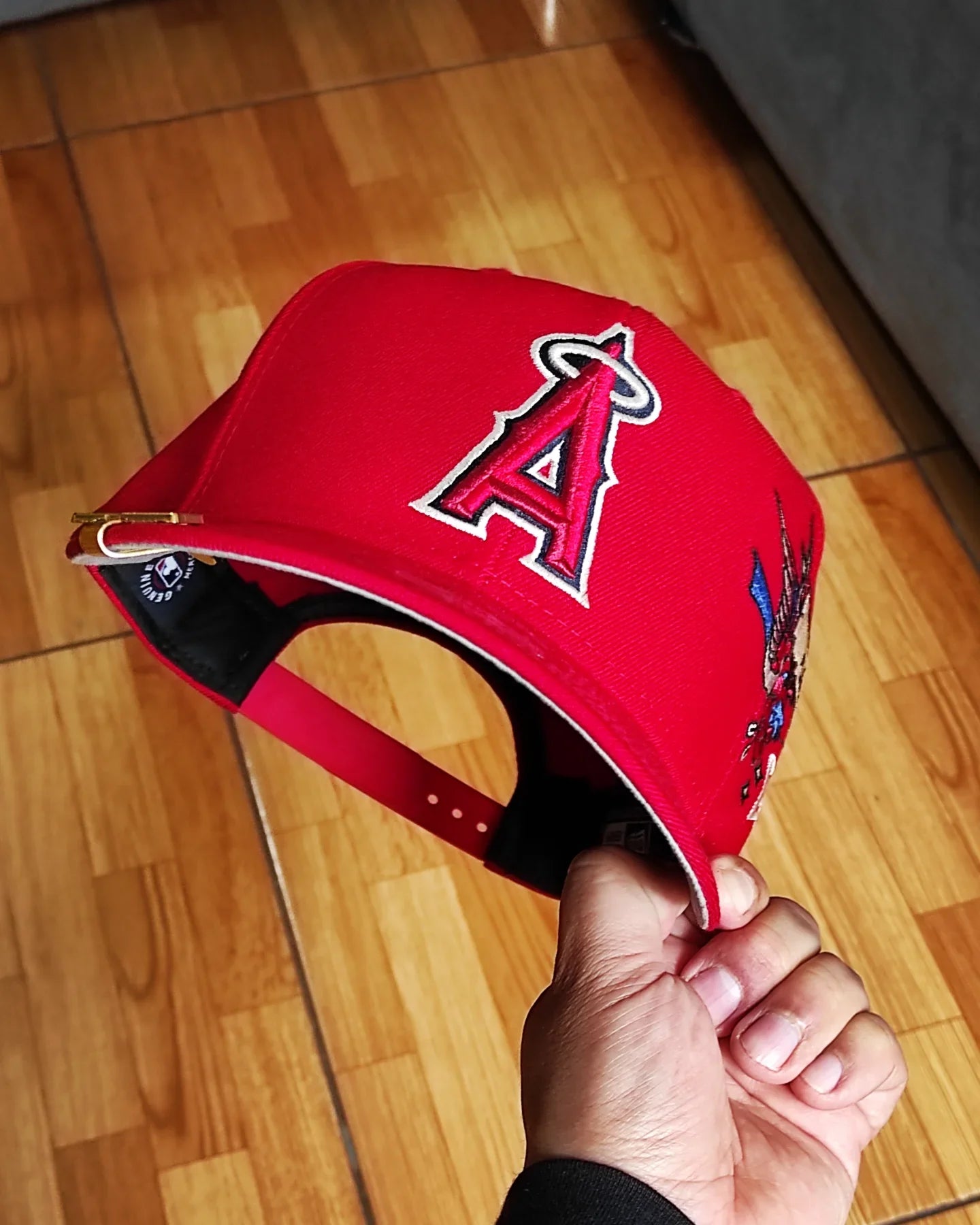 Los Angeles Angels Gray Bottom City Art Side Patch New Era 9Fifty Snapback - Red