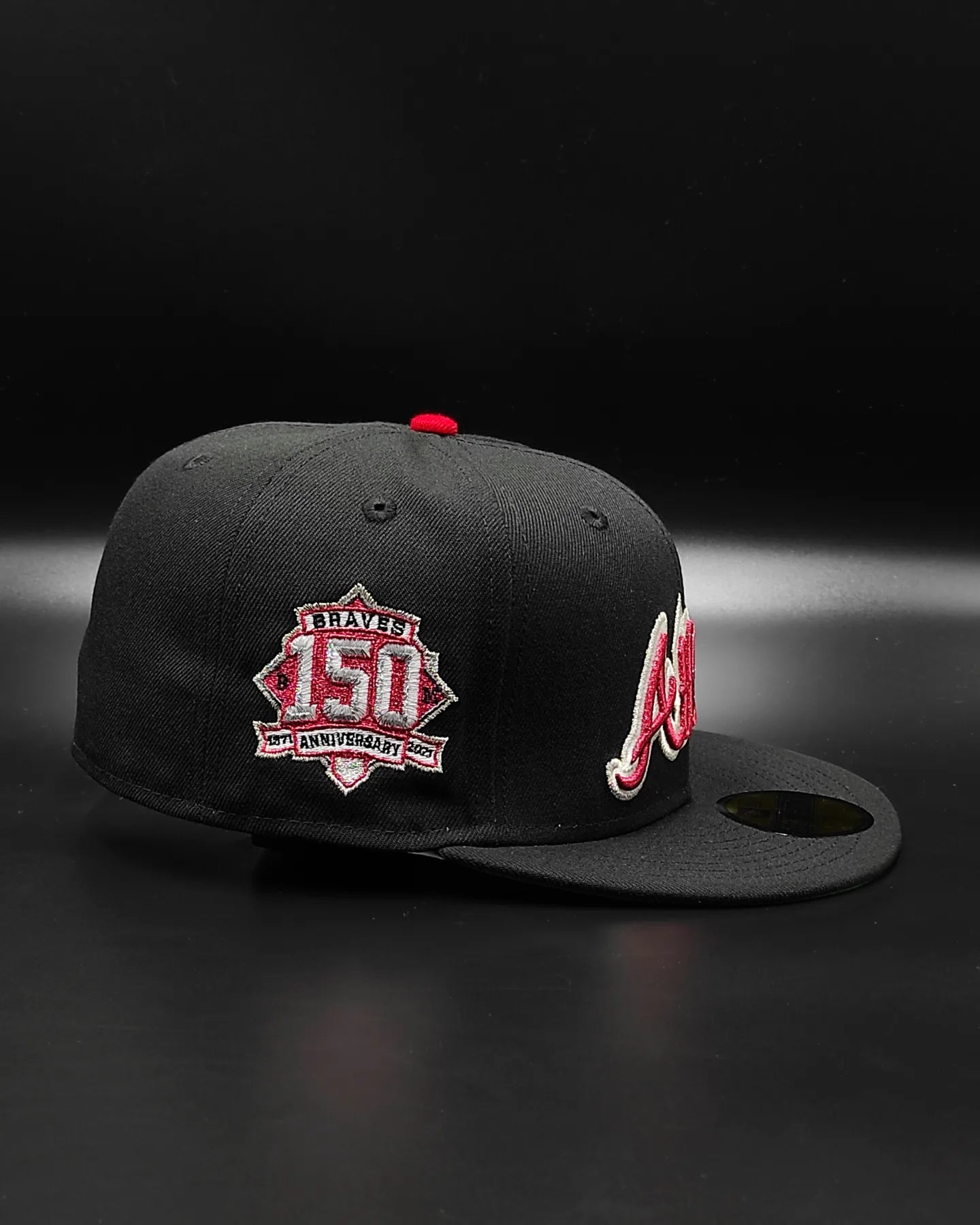 New Era Atlanta braves 150th anniversary black dome metallic edition 59fifty fitted hat