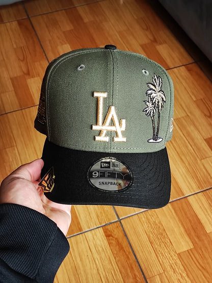 New Era Los Angeles Dodgers palm 🌴two Tone olive black 9FIFTY snapback