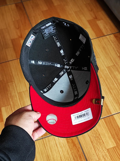 New Era Los Angeles Dodgers 40th Stadium Anniversary Blackout Red Fire Edition 59Fifty Fitted Hat