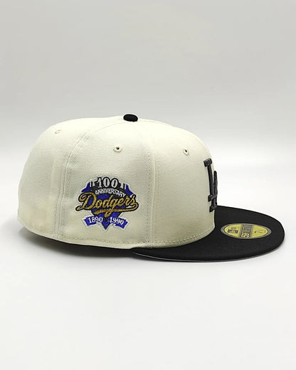 New Era Los Angeles Dodgers 100th anniversary chrome metallic two tone edition 59fifty fitted hat